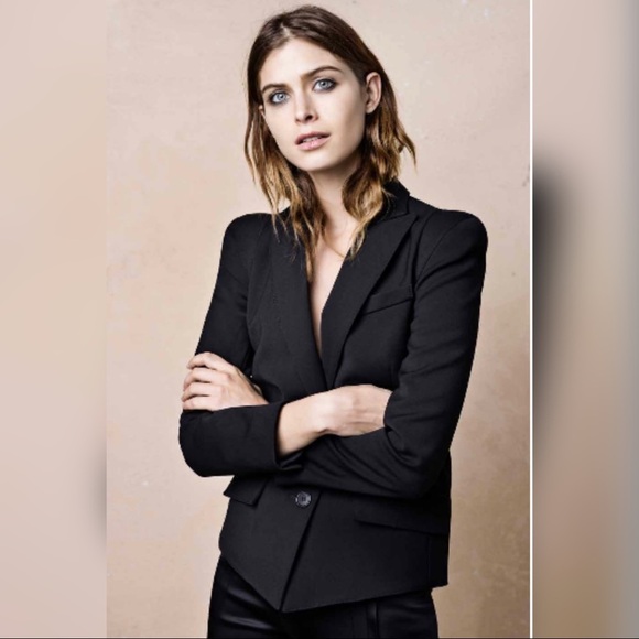 Smythe Pagoda Black Puff Sleeve Two Button Blazer - Picture 4 of 8